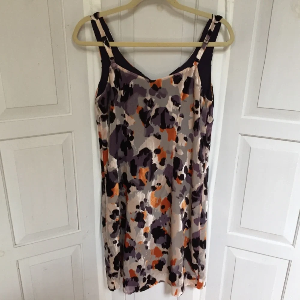 CAbi Gray, Purple and Orange Mini Dress
